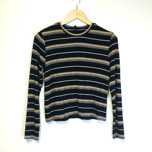 Topshop Glitter Stripe Top - Picture 3 of 6